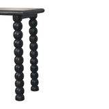 Artisan Furniture Solid Mango Wood Spindle Linear Console with Turned Legs – Hallway Console Table, Black