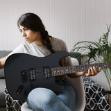 GST 39" Electric Guitar with H-H Humbucker Pickups & Maple Neck – Full-Size Rock Guitar for Beginners, Black