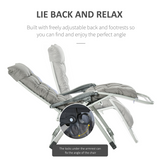 Outsunny 2-Piece Zero Gravity Reclining Chair Set with Cushions – Folding Garden Lounger, Dark Grey