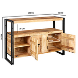 Cosmo Industrial Sideboard with Cupboard & Drawer Storage – Solid Mango Wood & Reclaimed Metal