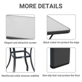 Outsunny Square Glass Bistro Table with Metal Frame – Kitchen, Bar and Breakfast Dining Table, 68.5 x 84 cm
