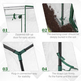 Mini Walk-in Greenhouse with Galvanised Steel Frame & Zipped Roll-up Door – Tall Narrow Plant Shelter