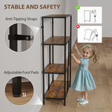 4-Tier Open Bookcase & Display Shelf – Versatile Plant Stand & Room Divider