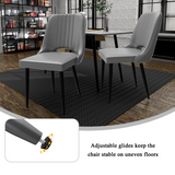 Scandinavian Faux Leather Dining Chair with Cut-Out High Back & Black Metal Legs – Padded Seat