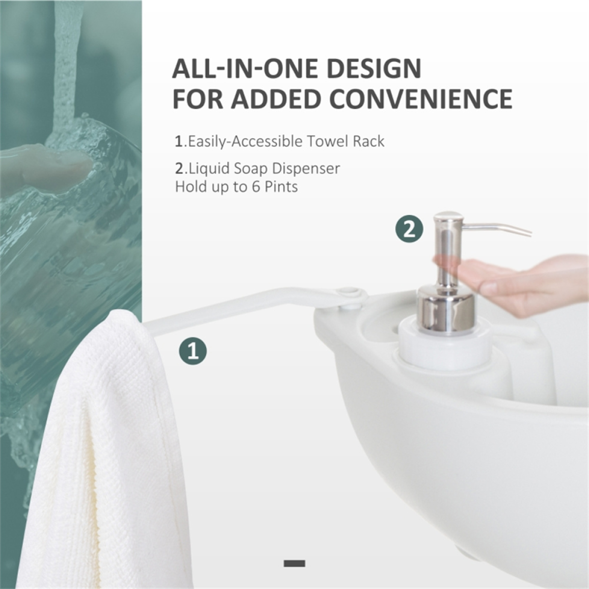 Portable Camping Sink with 4.5 Gallon Water Tank, Wheels & Handle – Outdoor Hand Wash Station, Light Grey