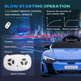 HOMCOM Licensed Audi RS e-tron GT 12V Kids Electric Ride On Car with Remote Control & Music, Blue