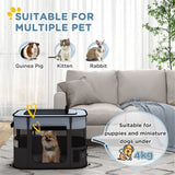 Foldable Pet Playpen with Mesh Windows, Doors & Ground Stakes – Indoor Outdoor Small Animal Enclosure