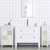 HOMCOM 4-Drawer Storage Cabinet with Patterned Drawers & Anti-Tipping Straps – Slim Tallboy for Bedroom