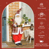 HOMCOM 133cm Animated Santa Claus with Sound-Activated Festive Music – Freestanding Christmas Decoration