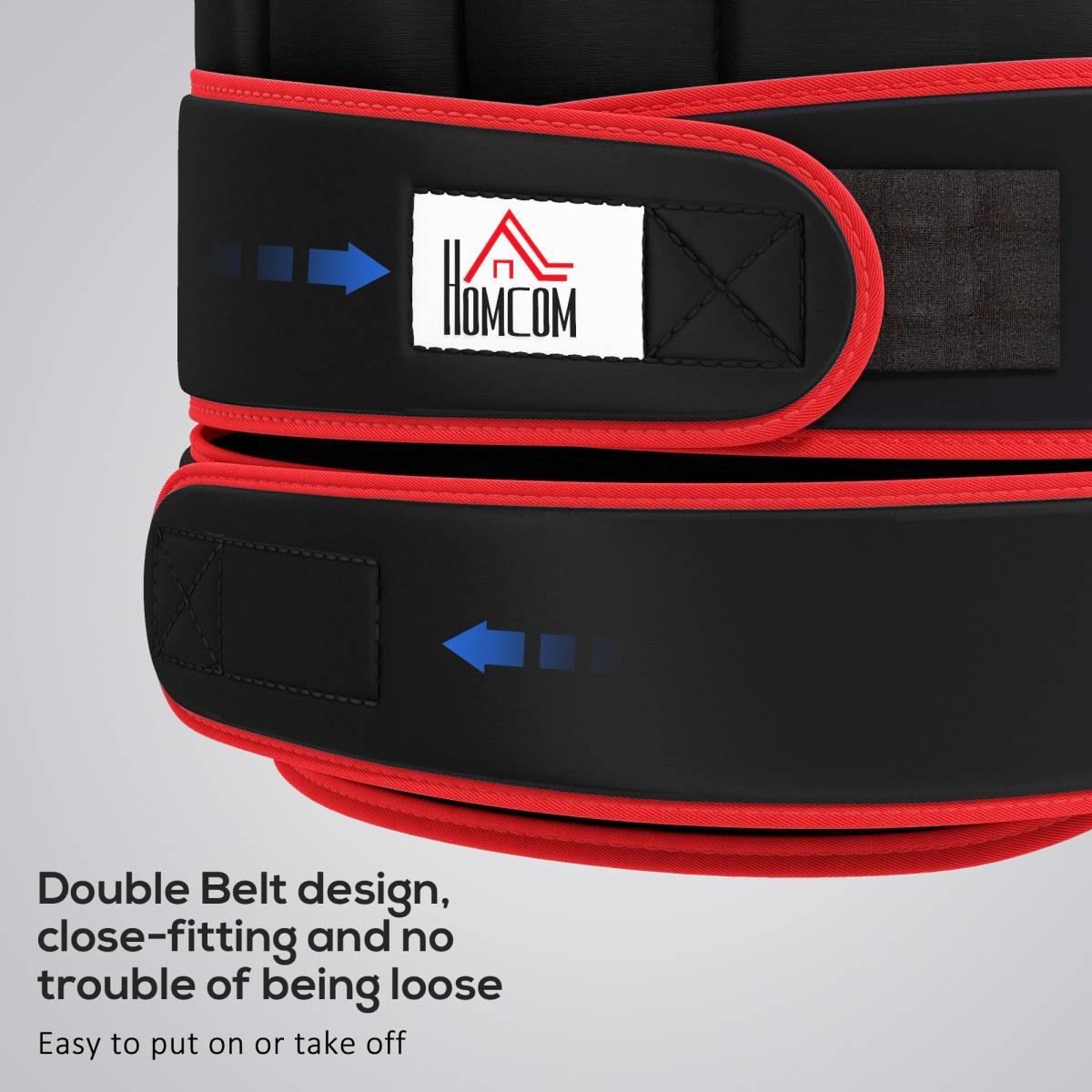 HOMCOM 20kg Adjustable Weighted Vest with Double Belt & Soft Padding – One Size Running & Gym Training Vest