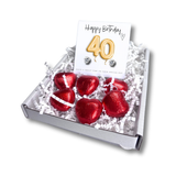 Aye Do Gifts 40th Birthday Cubic Zirconia Earrings Mini Gift Hamper with Chocolate Hearts – Letterbox Friendly