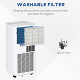 HOMCOM 7000 BTU Compact Portable Air Conditioner with Remote & 24H Timer – Small Room Cooling, White