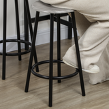 5-Piece Pub Table and Chair Set with MDF Top & Metal Frame, 4 Stools – Space-Saving Bar Set, Grey & Black