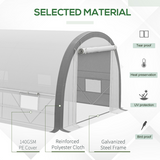 Outsunny 6 x 3m Polytunnel Greenhouse Kit with Mesh Door, Side Windows and 15 Plant Labels – Galvanised Steel, White