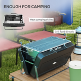 Outsunny Portable Suitcase BBQ Grill, Foldable Charcoal Barbecue – Camping, Picnic & Party, Black