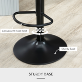 HOMCOM Adjustable Swivel PU Leather Bar Stools with Footrest – Kitchen Island Seating, Set of 2