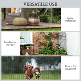 Outsunny 4-Piece Decorative Garden Fence Panels, 3.5m Total Length – Flower Bed Border & Animal Barrier