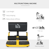 HOMCOM 3-in-1 Sissy Squat Machine with Sit-Up & Push-Up Functions – Adjustable Leg Exercise Bench for Home Gym