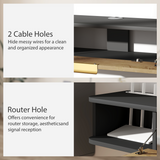 HOMCOM 120cm Floating TV Unit with Two Open Compartments – Wall-Mounted Media Console, Grey