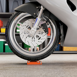 Wheel Roller Stand for Bike Wheel Cleaning and Chain Lubrication – Steel and Aluminium, 220kg Capacity, Orange