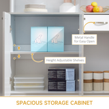 HOMCOM Freestanding Kitchen Cupboard with Doors, Drawer & Open Shelf – Pantry Storage for Kitchens