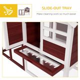 Pawhut 122cm Wooden Rabbit Hutch with Ramp and Slide-Out Tray – Fir Wood Small Animal House