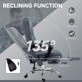 Heated Massage Office Chair with Footrest, Remote & 135° Recline – Home Office Relaxation Chair, Dark Grey Velvet