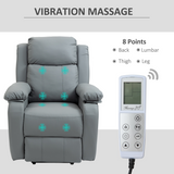 HOMCOM Electric Power Lift Recliner Chair with Vibration Massage & Side Pocket – Grey