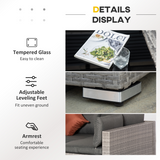 Outsunny Rattan Patio Sofa Set corner section view