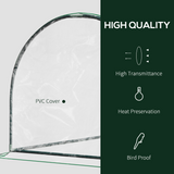 Tunnel Greenhouse with Two Large Doors and Steel Frame, 200 x 100 x 80cm – Portable Garden Grow House, Green