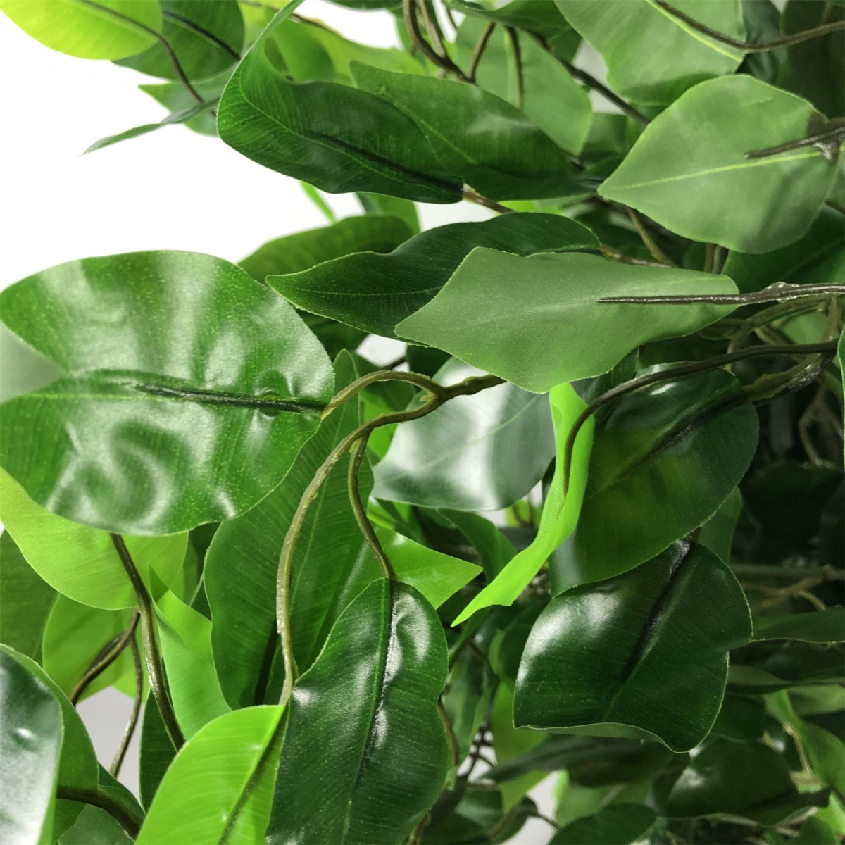 120cm Artificial Ficus Tree / Plant – Large Bushy Shape Silver Metal Planter