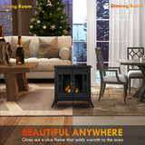 HOMCOM Freestanding Bioethanol Fireplace Stove with 0.9L Tank – No Chimney Needed, Black