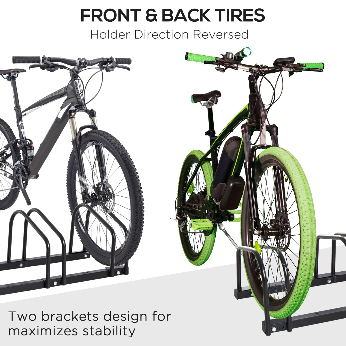 HOMCOM 6 Bike Parking Rack, Galvanised Steel Floor or Wall Mount Stand – Detachable Bicycle Storage, Black