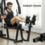 SPORTNOW Compact Multi Gym with 45kg Weight Stack, High Pulley, Chest Station & Leg Press – Home Gym Machine, Black