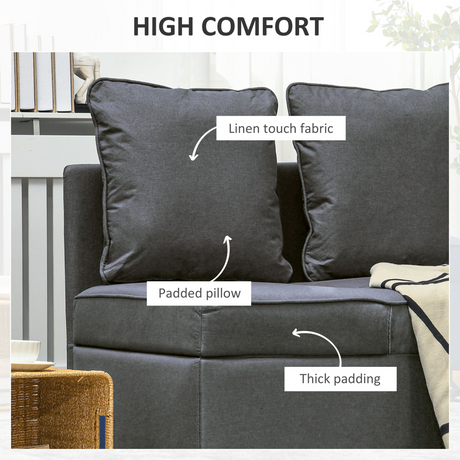 HOMCOM grey sofa bed chair styled in a room
