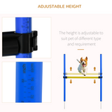 Pawhut Dog Agility Training Set with Poles, Adjustable Hurdle & Tunnel – Pet Play, Run & Jump Equipment