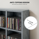 HOMCOM DVD, CD and Blu-ray Media Storage Rack – Four-Column Display Shelf Unit for Living Room, Grey