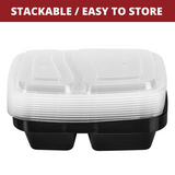 Vinsani 30 Pack Meal Prep Containers, 2 Compartments, 30oz with Airtight Lids – Microwave & Freezer Safe