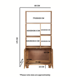 Austin Solid Wood Bookcase with Multiple Shelves – Natural Grain Storage & Display Unit for Any Room