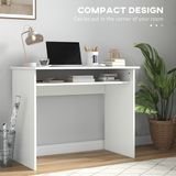 HOMCOM Compact Study Desk Workstation, 90 x 50cm with Sturdy Particle Board Top – Home Office, White