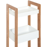 HOMCOM 3-Tier Bamboo Bathroom Shelving Unit – Freestanding Towel & Toiletry Storage, Natural