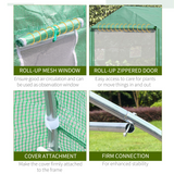 Outsunny 4.47 x 3 x 2m Walk-in Polytunnel Greenhouse with PE Cover, Zipped Door & 6 Mesh Windows, Green