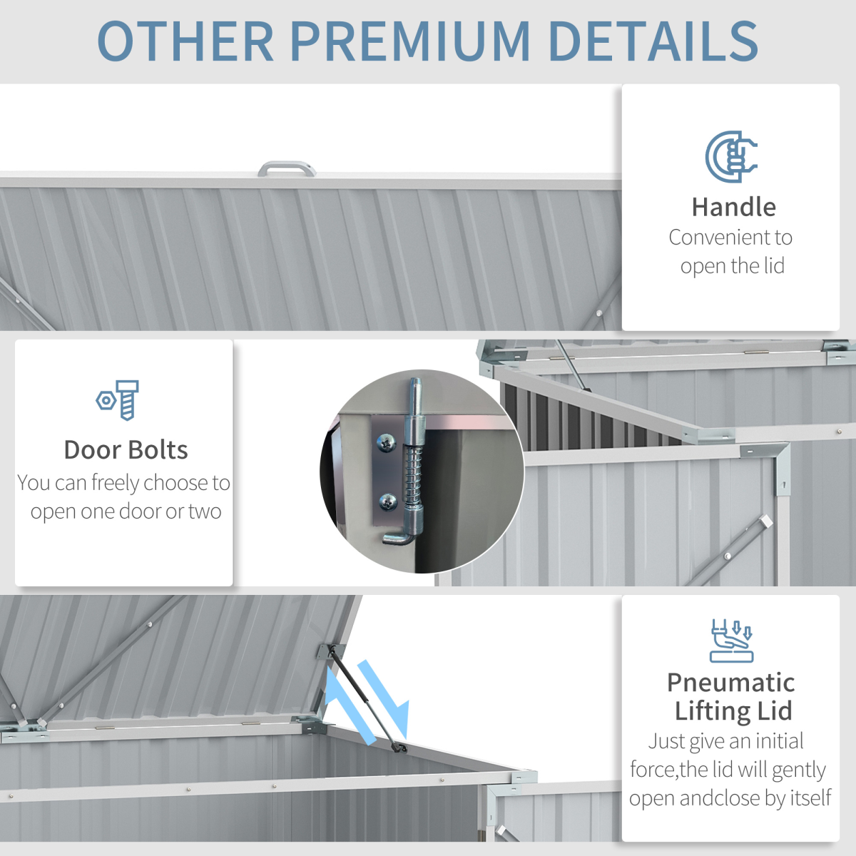 Outsunny 2-Bin Steel Rubbish Storage Shed with Double Locking Doors & Lift-Up Lid – Outdoor Wheelie Bin Store