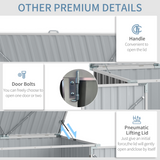 Outsunny 2-Bin Steel Rubbish Storage Shed with Double Locking Doors & Lift-Up Lid – Outdoor Wheelie Bin Store