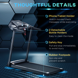HOMCOM 1.5HP Motorised Folding Treadmill with LED Display, 12 Preset Modes & Phone Holder – Home Running Machine