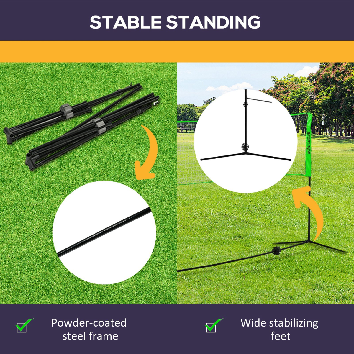 SPORTNOW Badminton Net Set with Height Adjustable Net, Rackets & Balls – Pickleball & Volleyball Garden Game
