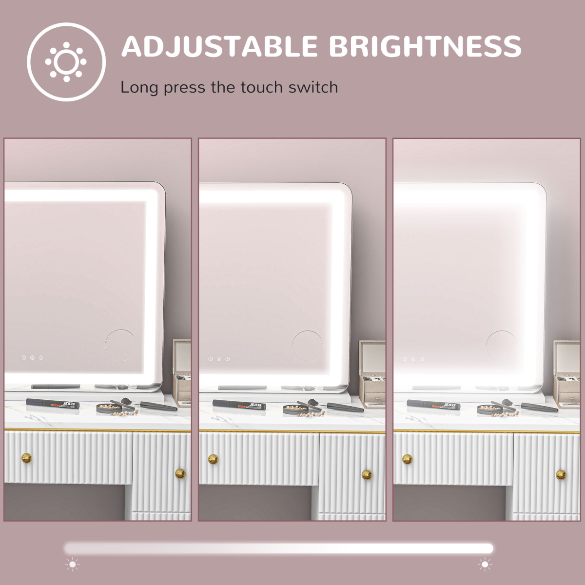 HOMCOM Vanity Mirror with LED Lights, 10X Magnifying Mirror & USB Charging Port – Wall or Tabletop, White