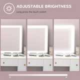 HOMCOM Vanity Mirror with LED Lights, 10X Magnifying Mirror & USB Charging Port – Wall or Tabletop, White