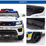 HOMCOM 12V Kids Electric Ride-On Police Car with Remote Control, Siren and Bluetooth – For 3-6 Years