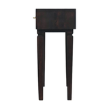 Artisan Furniture Solid Wood Arno Console Table with 2 Hand-Carved Drawers – Hallway or Desk, Dark Brown
